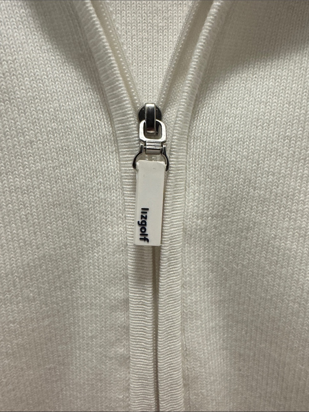 Lizgolf White 1/4 Zip Sweater with Navy and Gold Stripe. XL. Like New!!🔥 - Picture 3 of 6